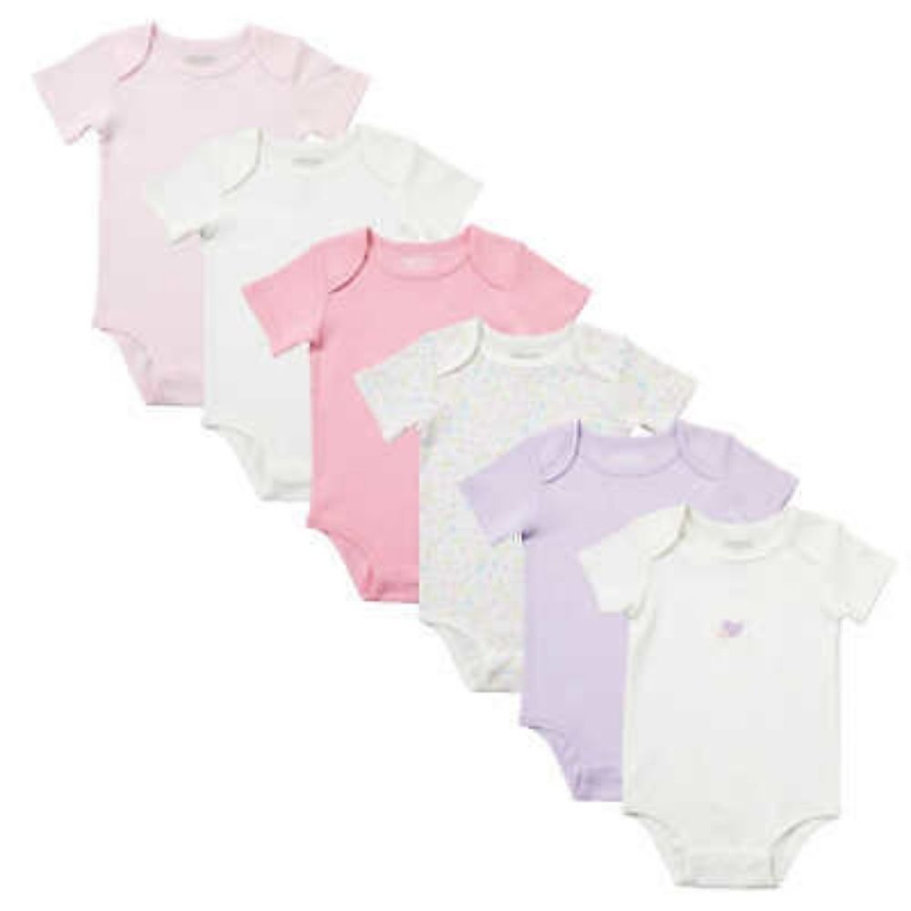 Kirkland Signature Infant Baby 6-pack Organic Cotton Bodysuit Onsies